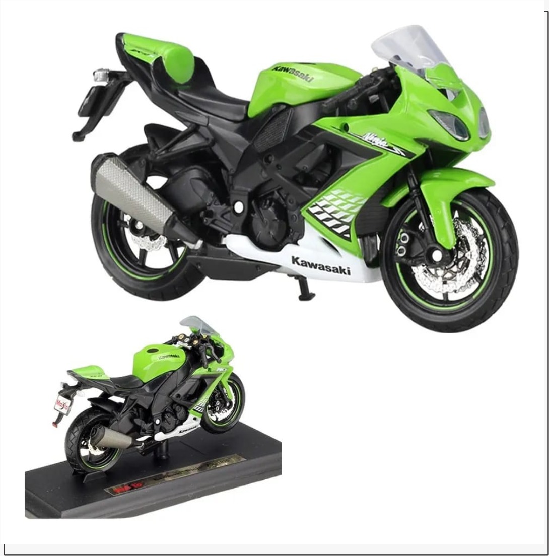Miniatura Moto Kawasaki ZX10R Maisto C/ Base 1/12