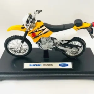 Miniatura da moto Suzuki Dr-Z400s em escala 1:18, ideal para colecionar